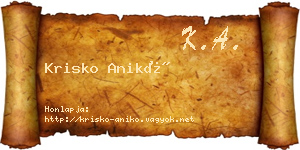 Krisko Anikó névjegykártya